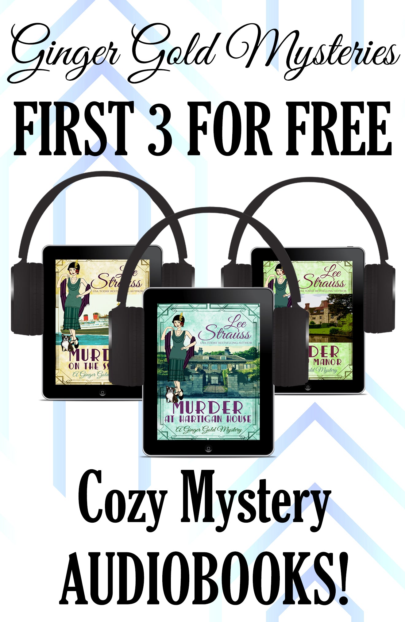 Ginger Gold Mysteries Audiobook Bundle 1-3 – FREE Download by Lee Strauss – 1920s Cozy Mystery (Ginger Gold Series)