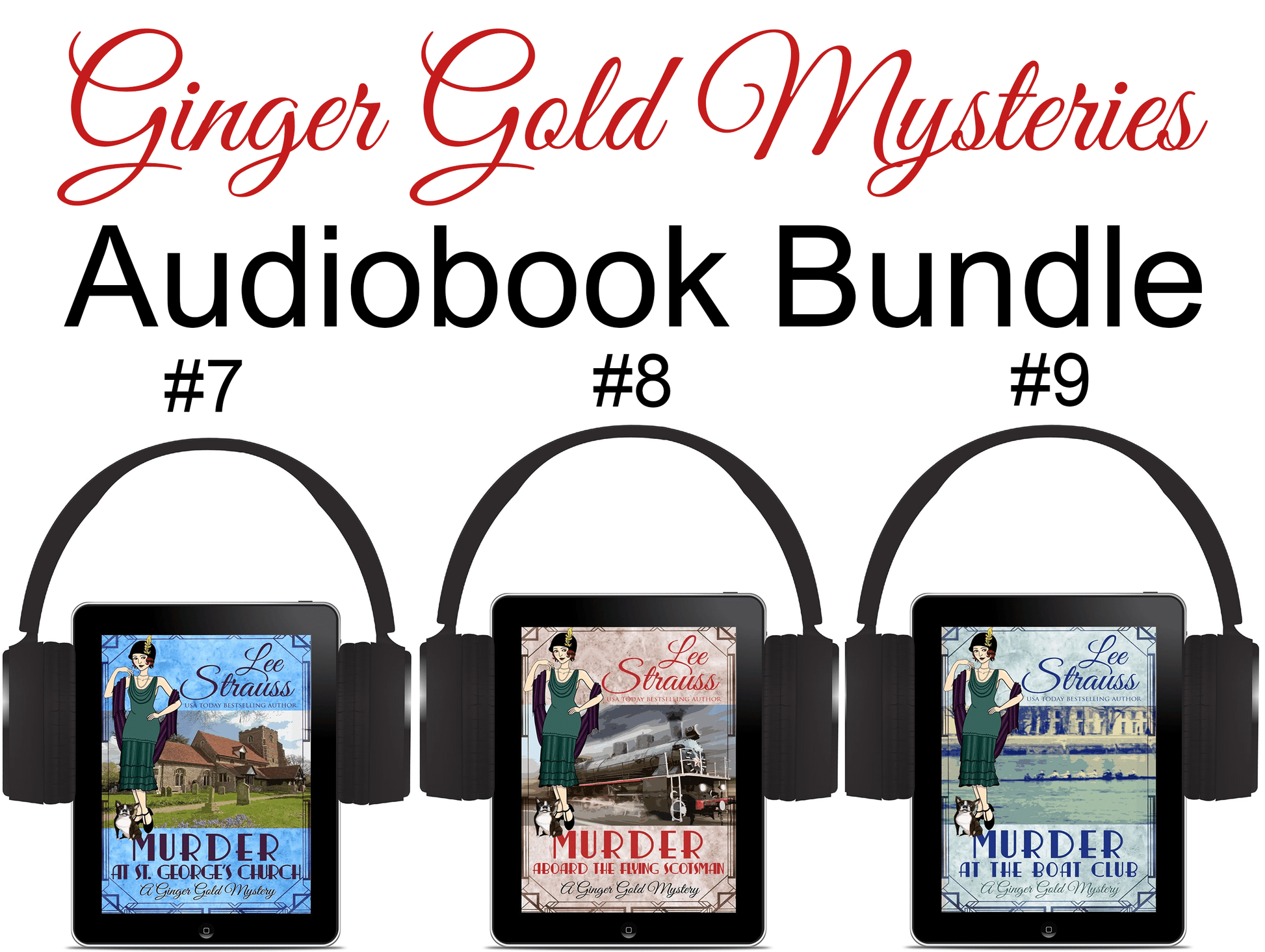 Ginger Gold Murder Mystery Audiobook Bundle (#7, #8, #9) - Shop Lee Strauss Books